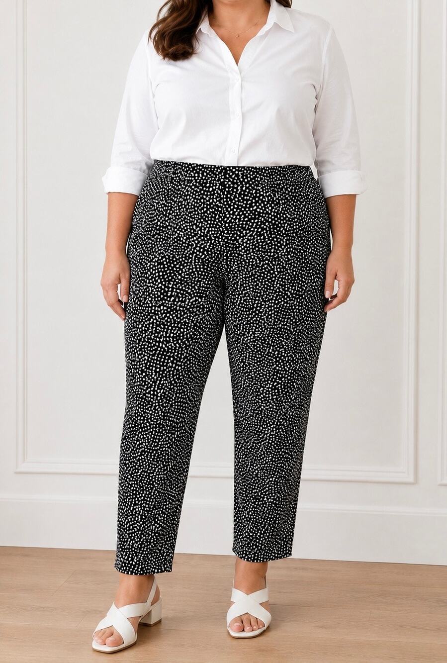 New Directions Black and white Size 12 pull on pants